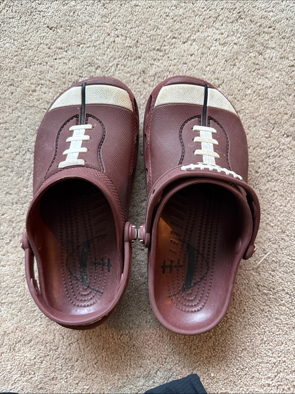 CROCS Kids Football Clogs in Brown and White